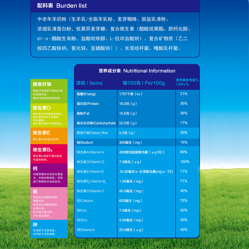 經典善愛中老年羊奶粉800克罐(圖1)