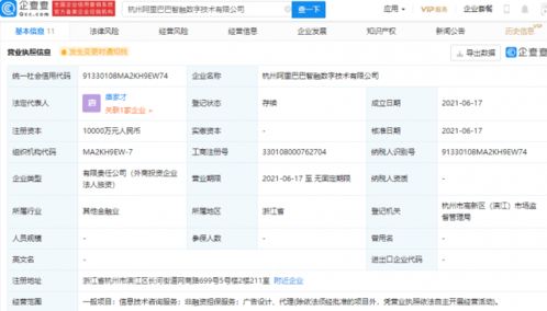 阿里巴巴成立智融數(shù)字技術(shù)公司，注冊資本1億元加碼信息技術(shù)咨詢服務(wù)